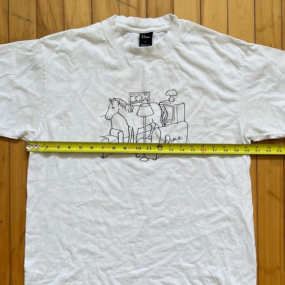 Dime MTL Horse Living Room Graphic T-Shirt White Mens Medium Made in USA - Picture 5 of 6